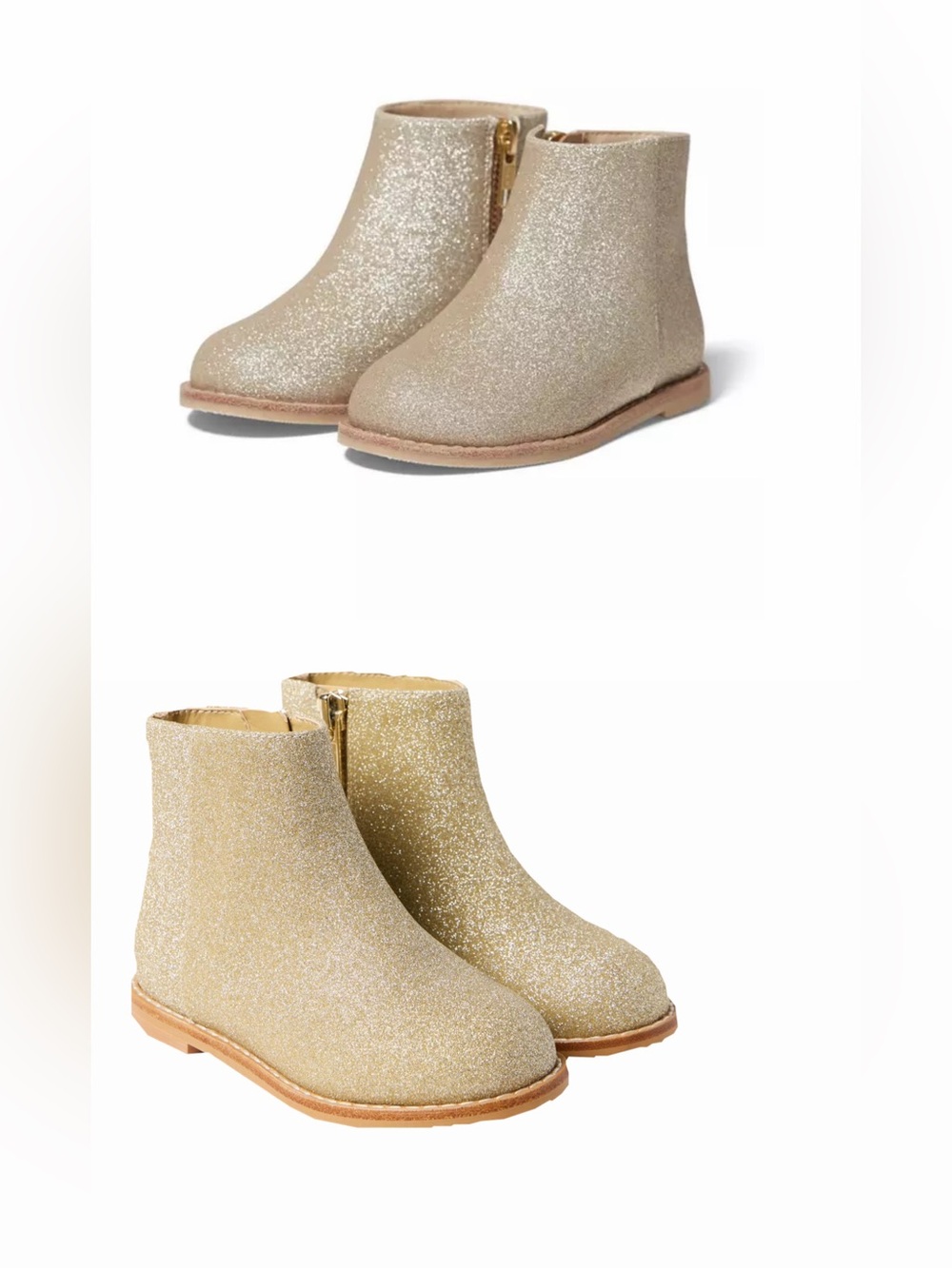 Janie and Jack Gold Glitter Booties Girls Size 10 Sparkle Ankle Boots